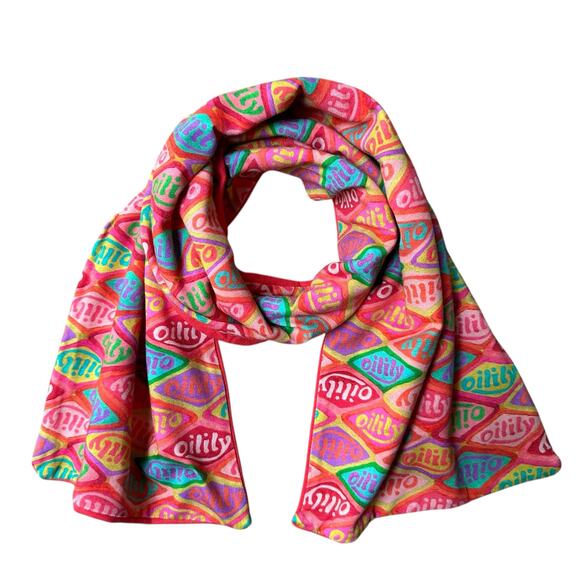 Oilily Organic Cotton Puff Sleeve Logo Dress and Scarf, Size 104 (4T), Orange - Picture 14 of 16